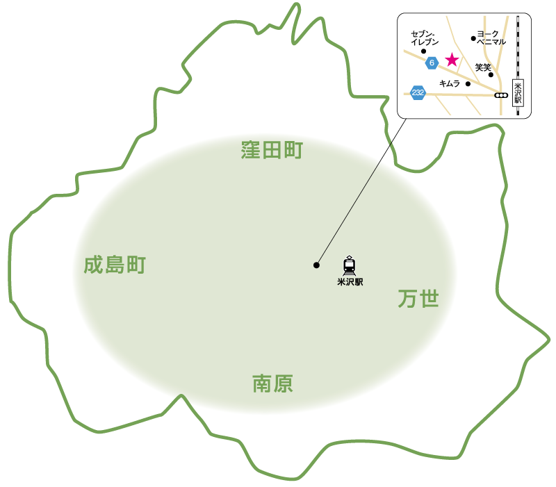 米沢市マップ